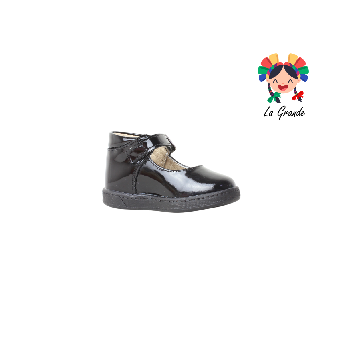 7352 DOGI Negro Charol Piel Zapato tipo Bota para bebé