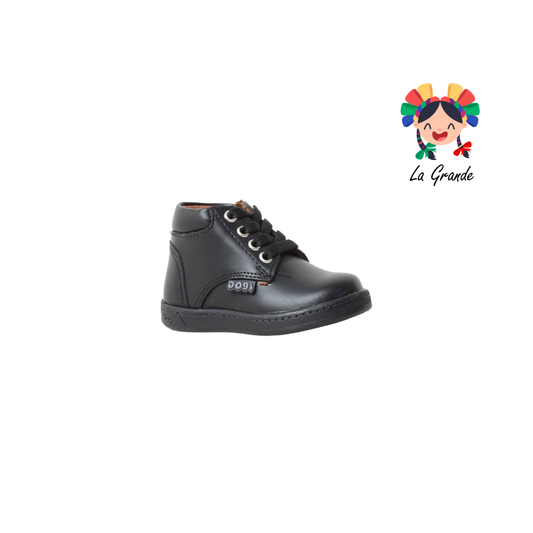 7360 DOGI Negro Piel Zapato Escolar tipo Bota para Bebé