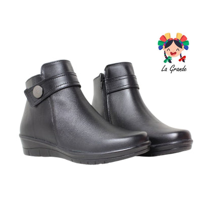 738 RIDDRA MORATTI Negro Piel Botín Casual para Dama