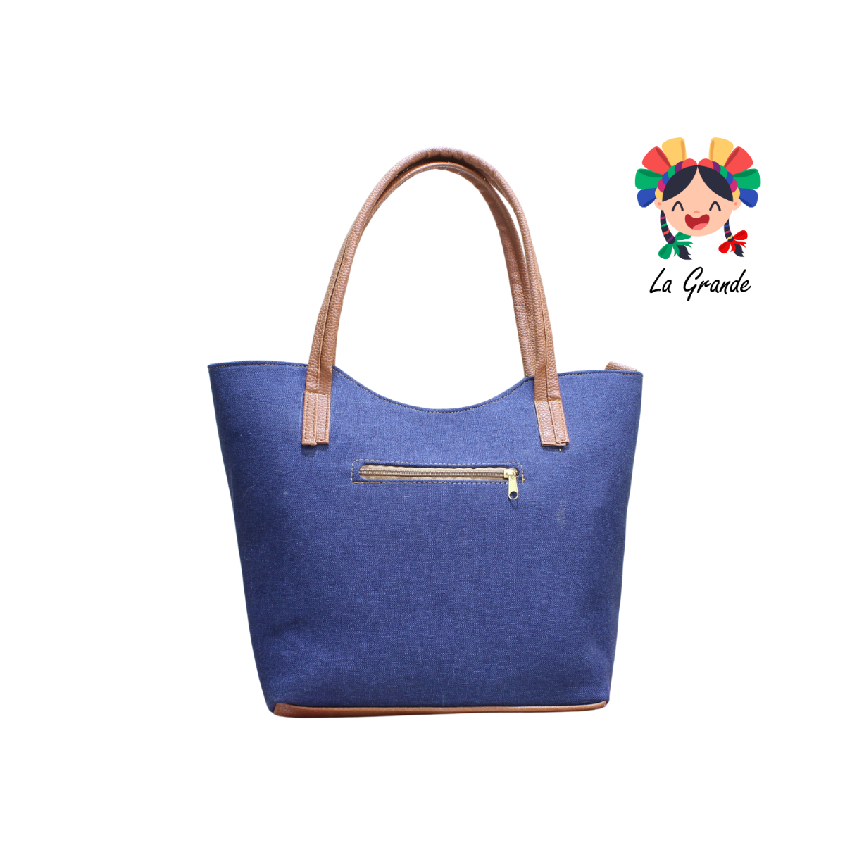058 TONY Bolsa Grande Marino Camel Casual con Monedero para Dama