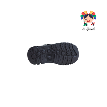 6024 FEF Negro Piel Zapato Escolar para Niño y Joven