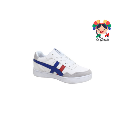 740 EFFORT Blanco Rey Sintético Tenis para Niña, Niño, Dama, Joven y Caballero