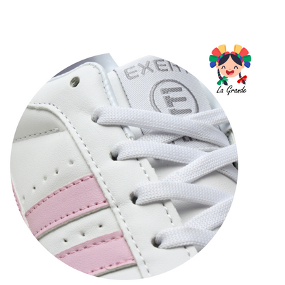 740 EFFORT Blanco Rosa Sint Tenis Escolar para Niña y Dama