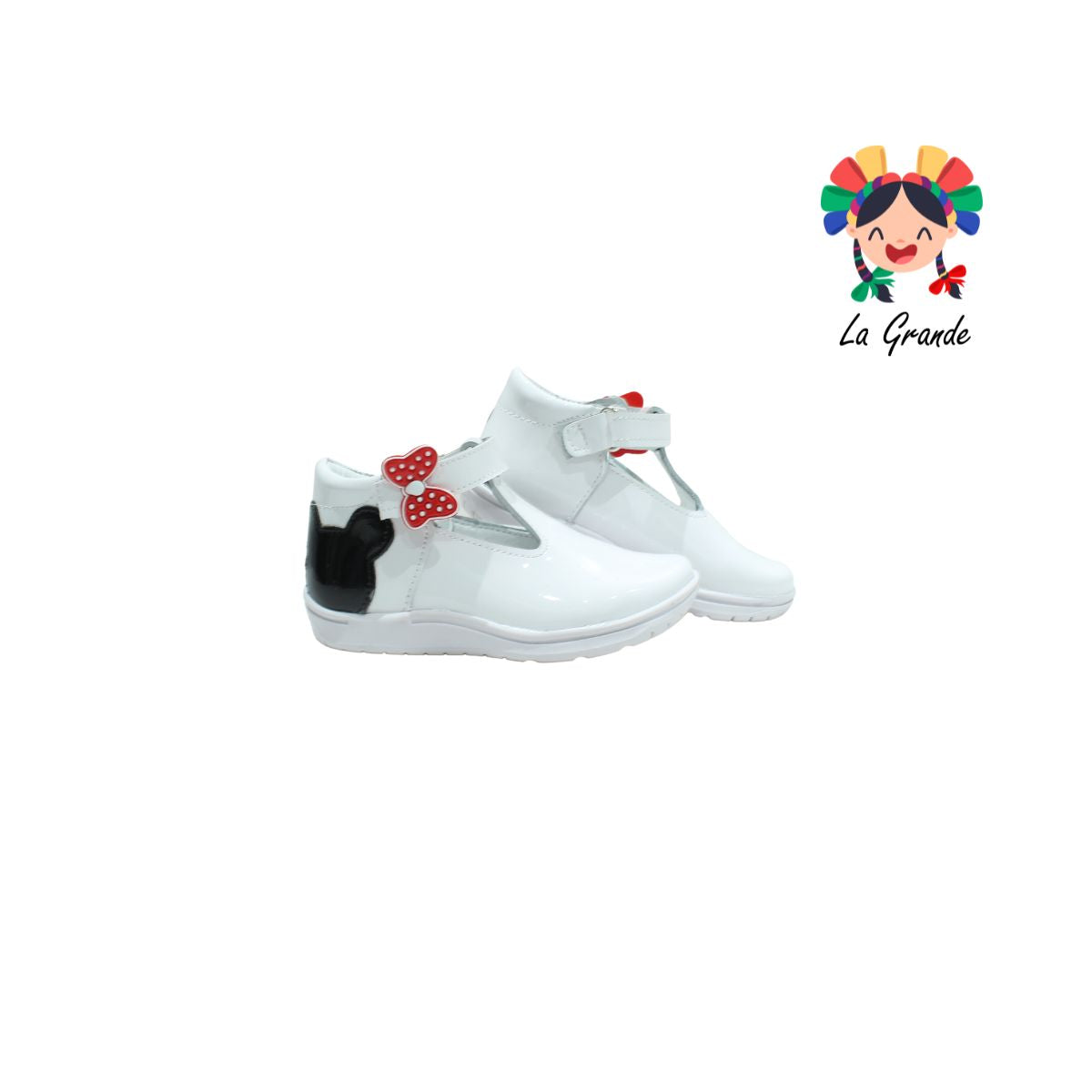 470 WIZZYZ Blanco Charol Piel Moño Zapato Casual para Niña