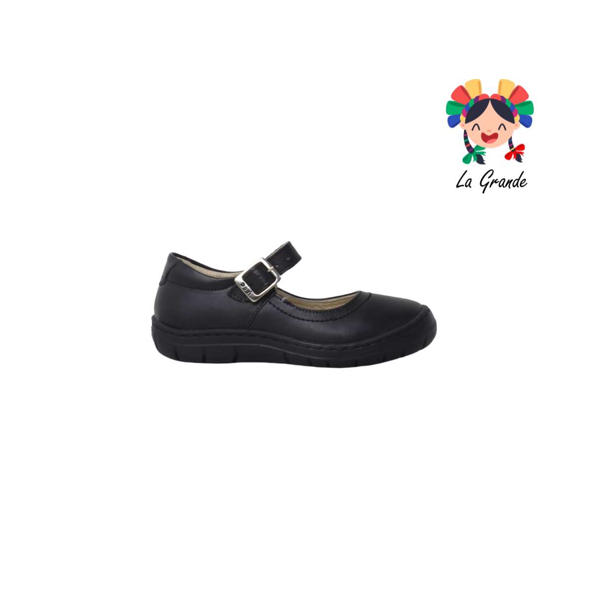 7434 DOGI Negro Piel Zapato Escolar para Niña y Dama