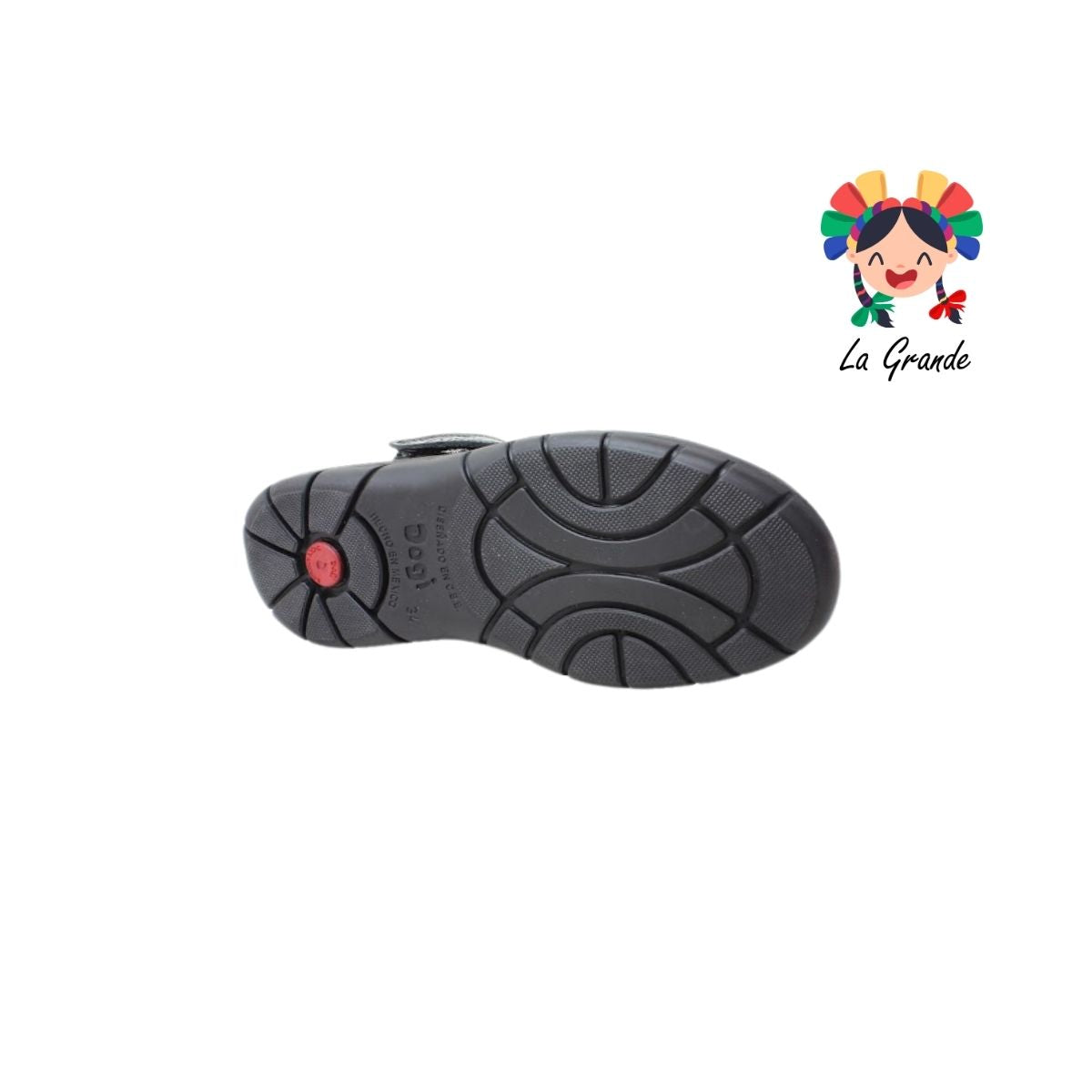 7438 DOGI Negro Charol Zapato Escolar para Niña y Dama
