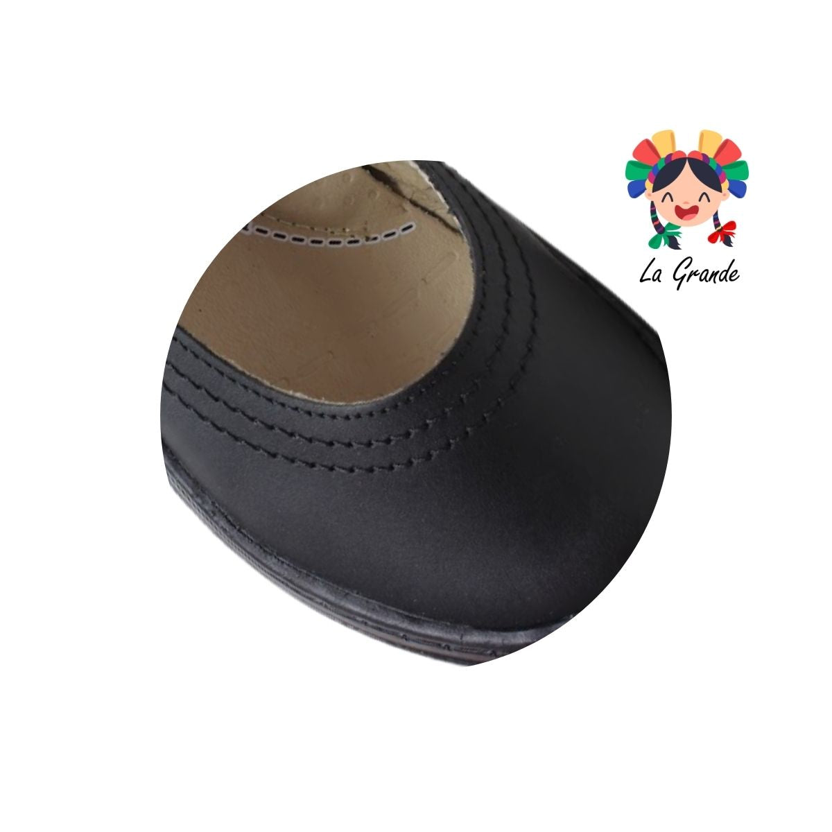 7439 DOGI Negro Piel Zapato Escolar para Niña