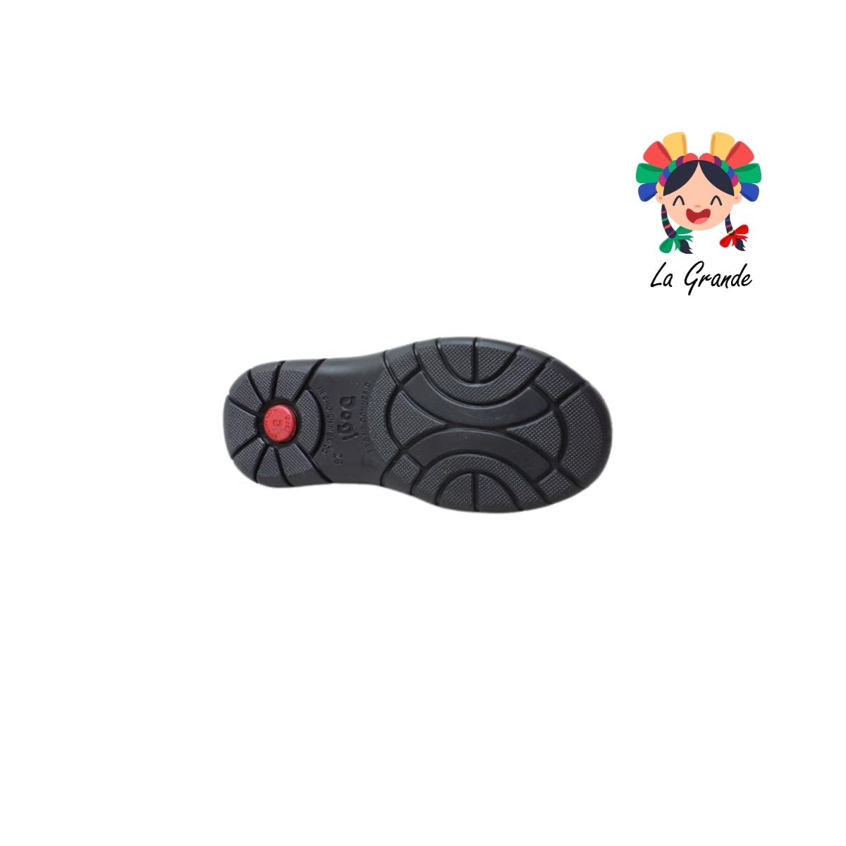 7443 DOGI Negro Piel Zapato Escolar para Niña
