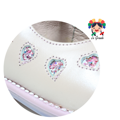 745 DOGI Rosa Piel  Zapato de Botita para Niña