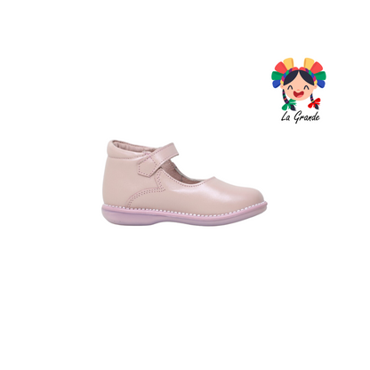 745 DOGI Rosa Piel  Zapato de Botita para Niña