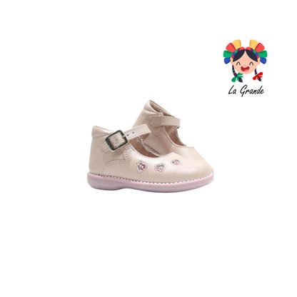 745 DOGI Rosa Piel  Zapato de Botita para Niña