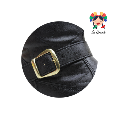 748 LADY FLORES Negro Bota Alta para Niña