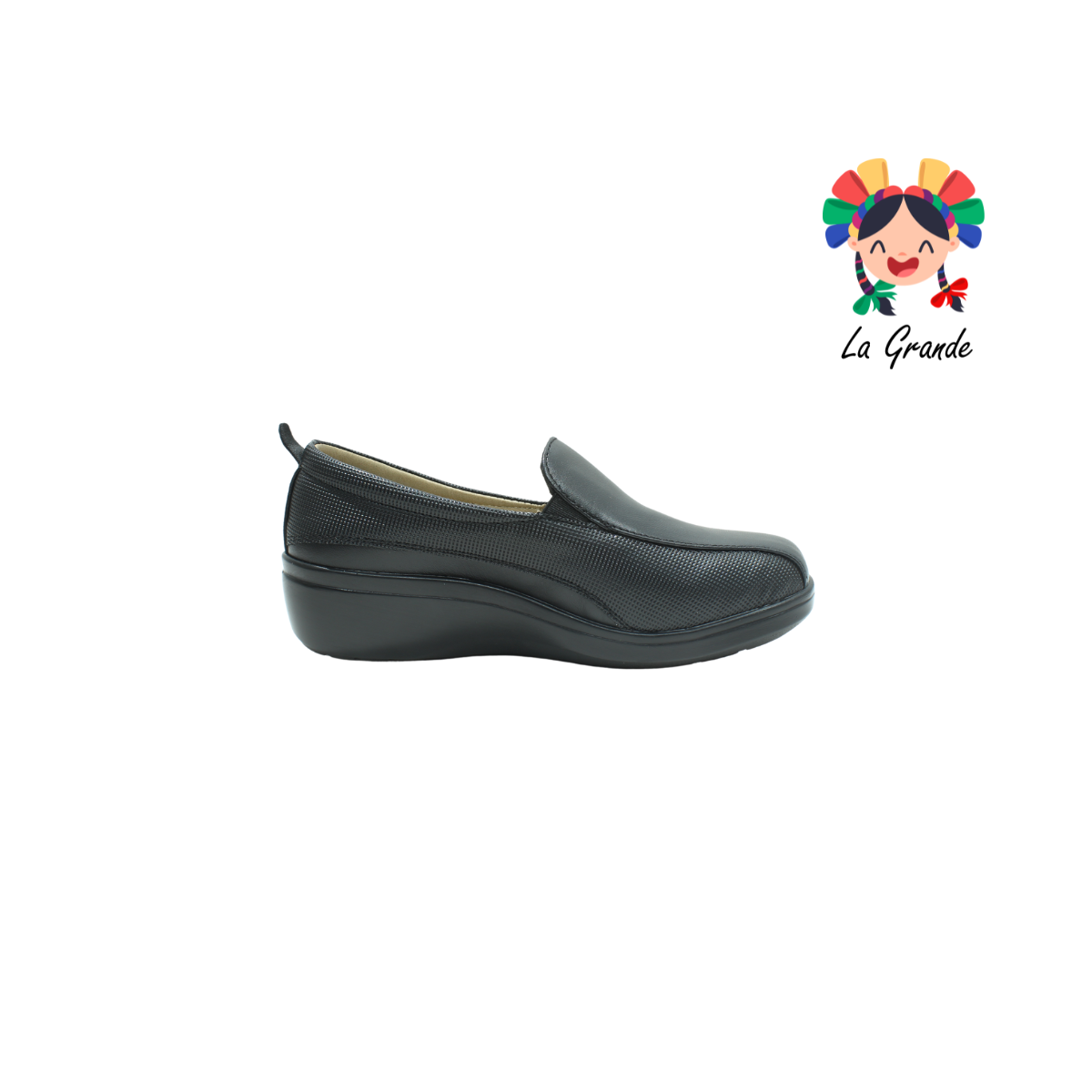7518 BIO SHOES Negro Zapato Casual sin Costura para Dama