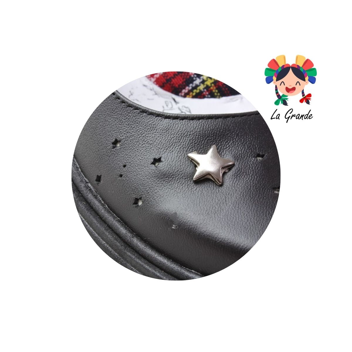 752 BRIANDA Negro Piel Zapato Escolar para  Dama