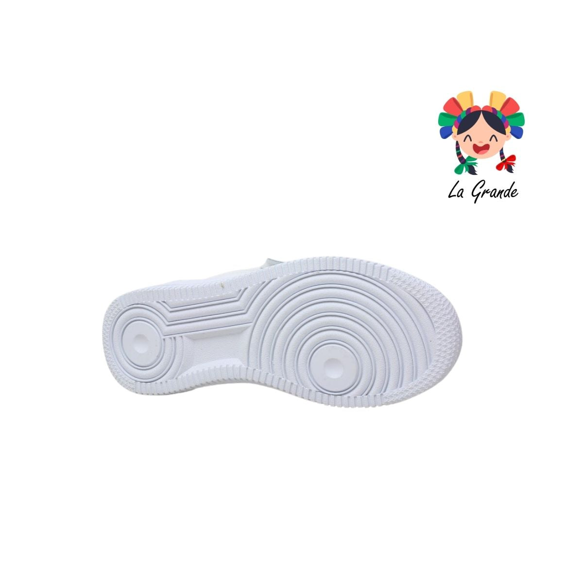 7555 DOGI Blanco Blanco Piel Tenis Escolar para Niña, Niño, Dama y Joven