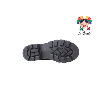 755 BRIANDA Negro Piel Zapato Escolar para Niña yDama