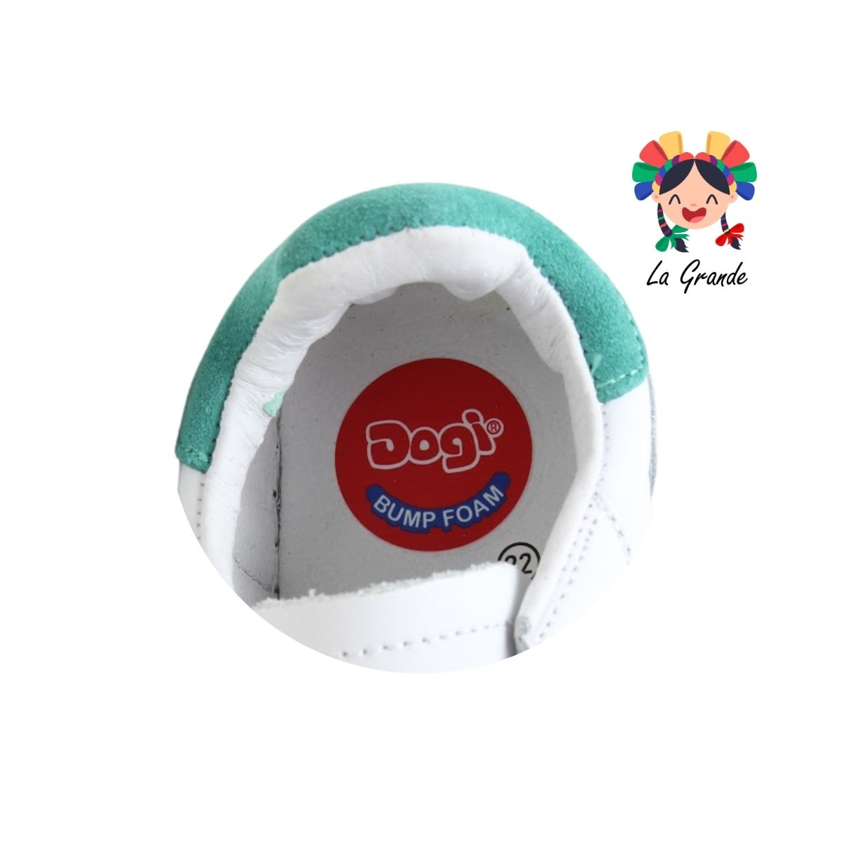 7580 DOGI Bco Boreale Hielo Piel Tenis Escolar para Niña, Niño, Dama y Joven