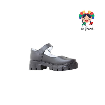 759 BRIANDA Negro Piel Zapato Escolar para Niña y Dama