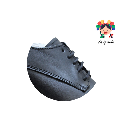 615 HPIREZZI Negro Piel Zapato de Vestir con Suela de Cuero para Caballero