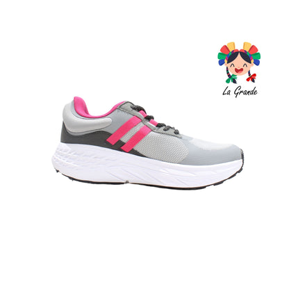 A7691T Court Gris Rosa Tenis Deportivo para Dama