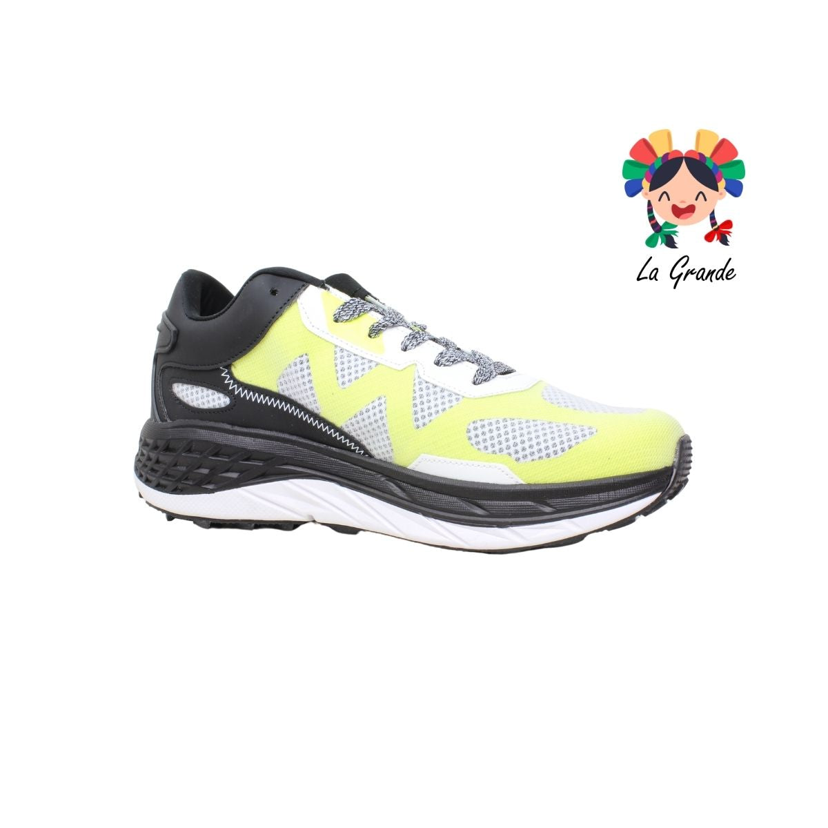 7697C COURT Amarillo Negro Tenis Deportivo para Caballero