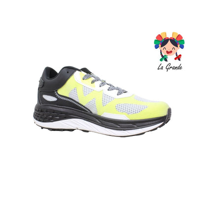 7697C COURT Amarillo Negro Tenis Deportivo para Caballero