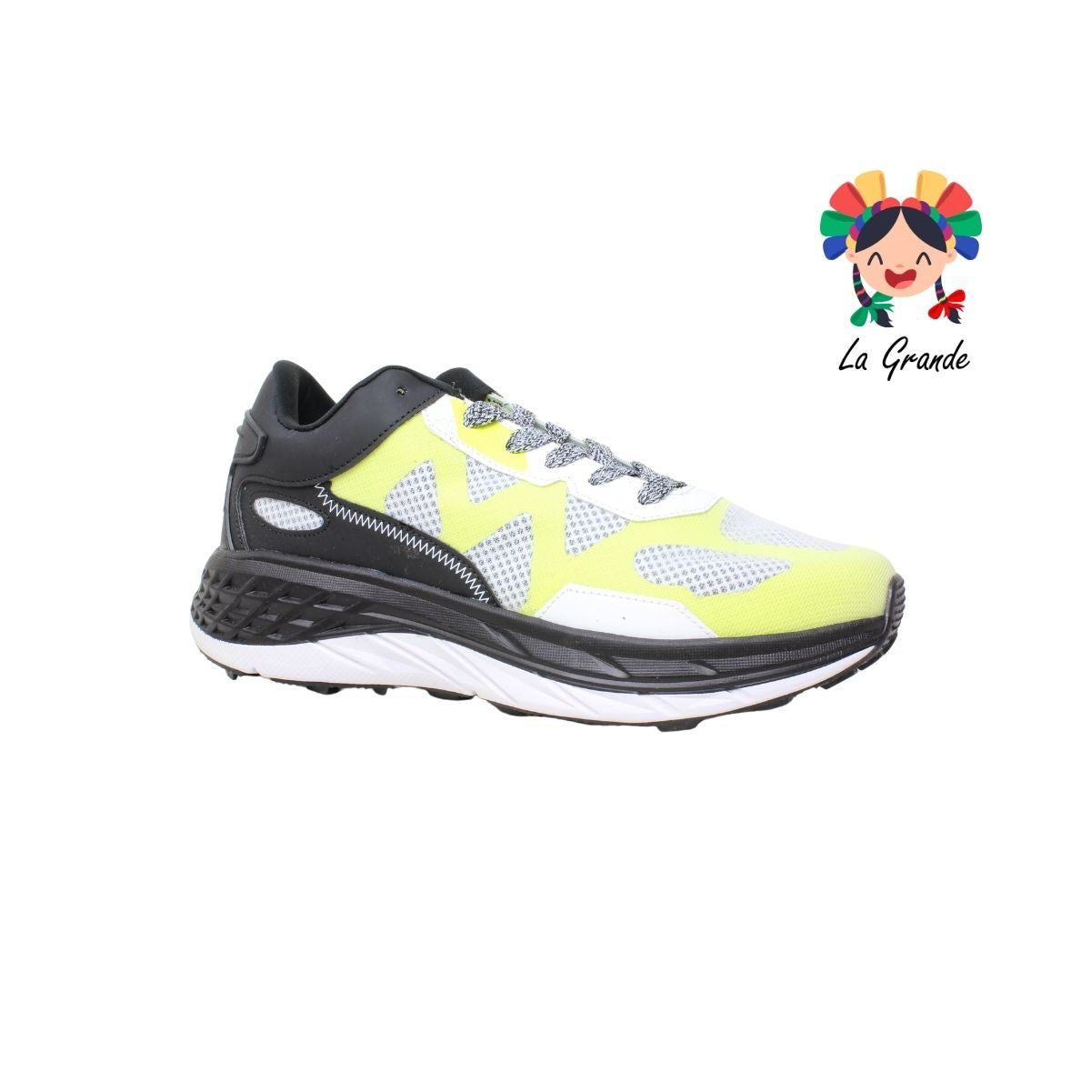 7697C COURT Amarillo Negro Tenis Deportivo para Caballero