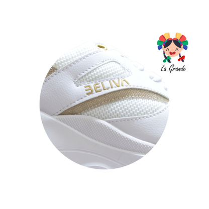 800 BELIVA Blanco Oro Sint Tenis Casual para Dama