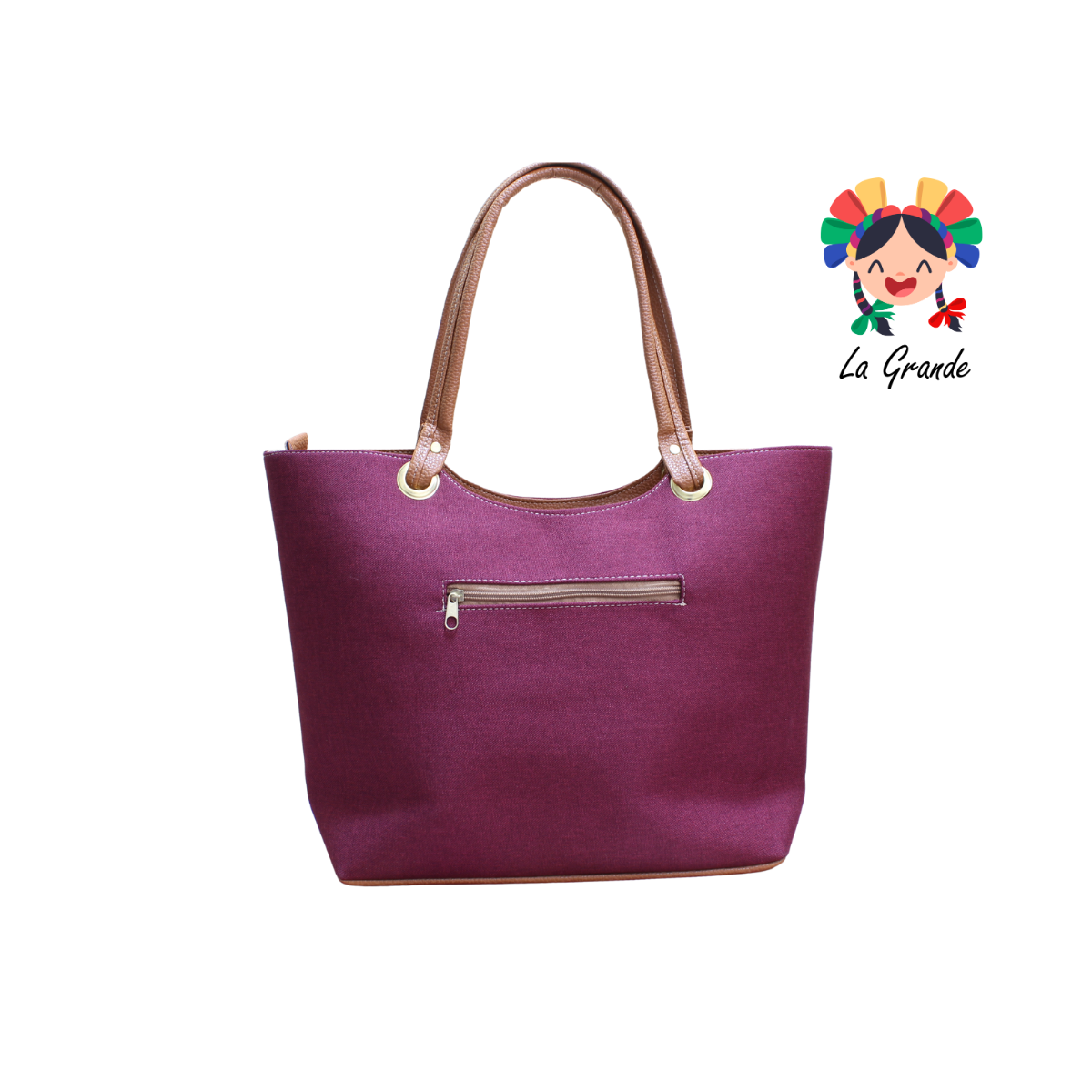 058 TONY Bolsa Grande Vino Camel para Dama
