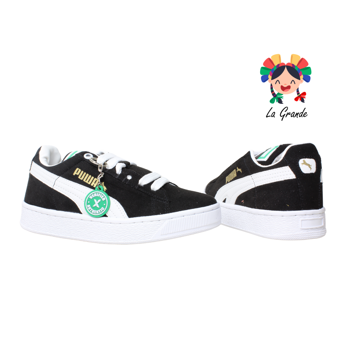 V-043 VANNI CLUB Negro Blanco Tenis Casual para Dama y Joven