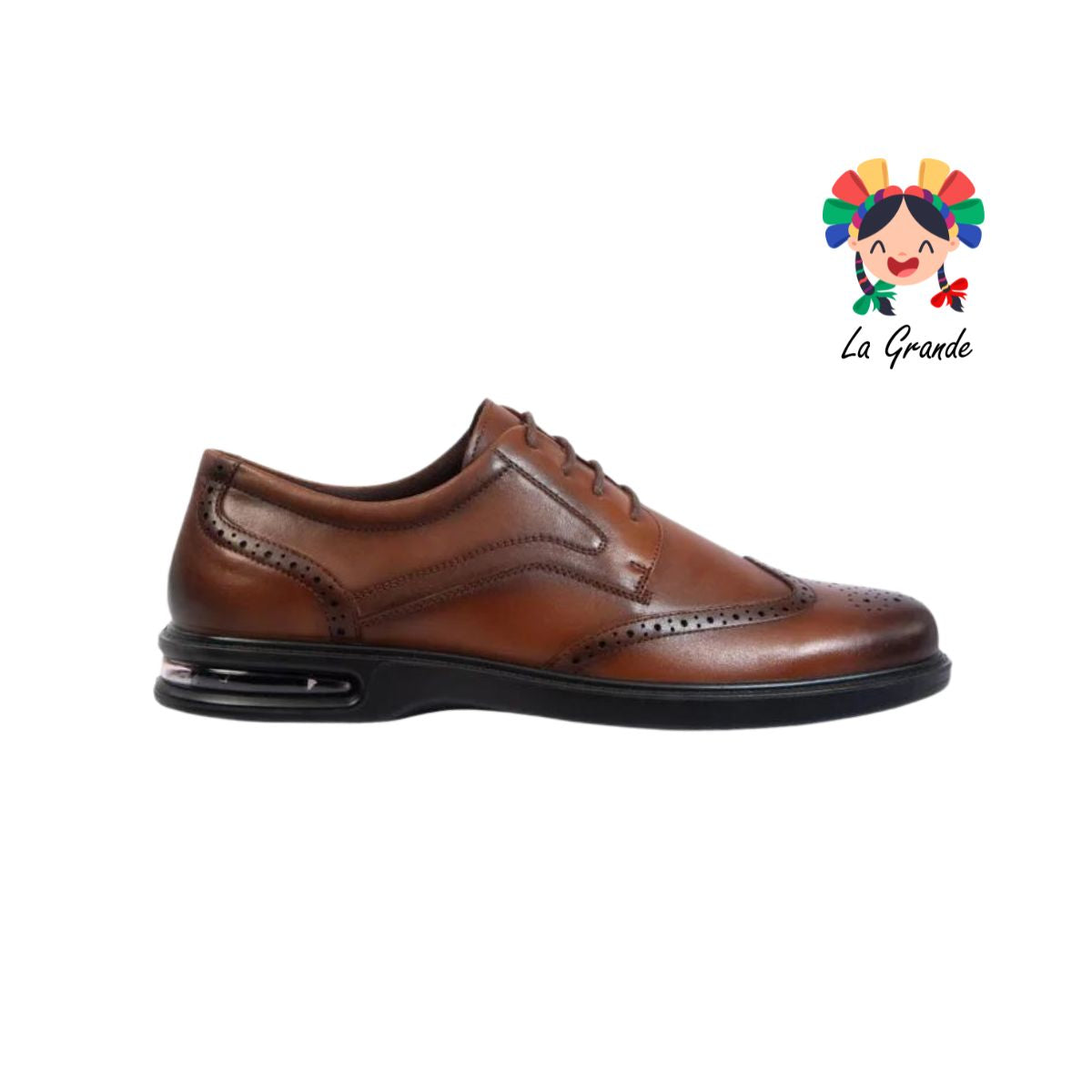7702 FLEXI Café Piel Zapato Casual tipo Bostoniano con Válvula para Caballero