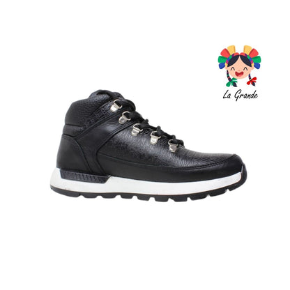 7828 ROMANOS Negro Piel Bota Casual para Caballero