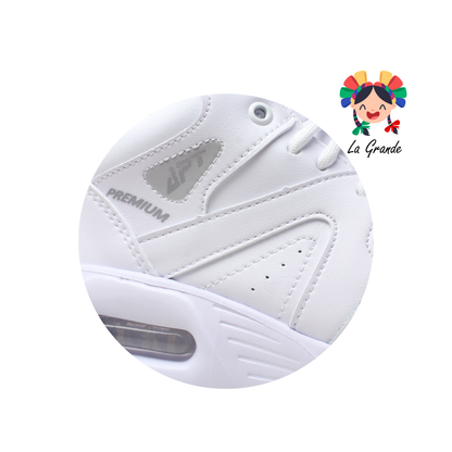 782 APT Blanco Blanco Piel Tenis Choclo con Válvula para Niña y Niño