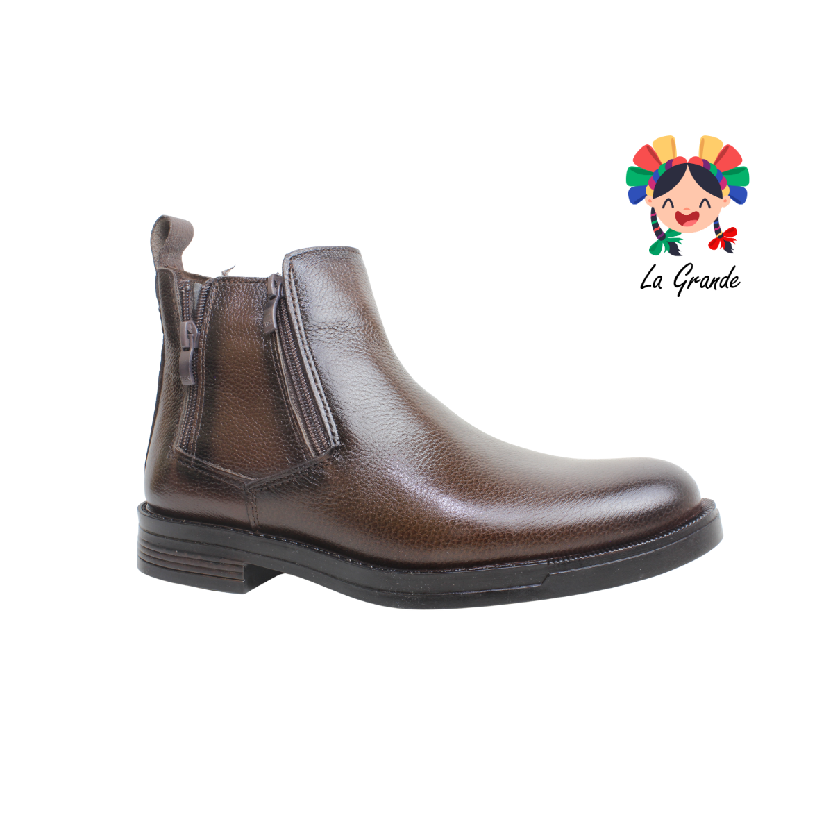 7843 ROMANOS Café Piel Botín Casual para Caballero