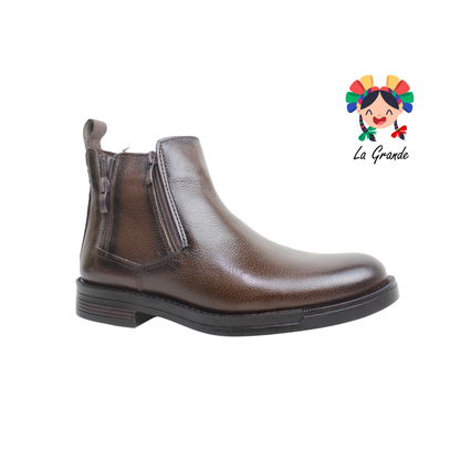 7843 ROMANOS Café Piel Botín Casual para Caballero