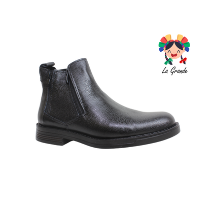 7843 ROMANOS Negro Piel Botín Casual para Caballero