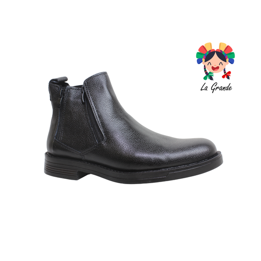 7843 ROMANOS Negro Piel Botín Casual para Caballero