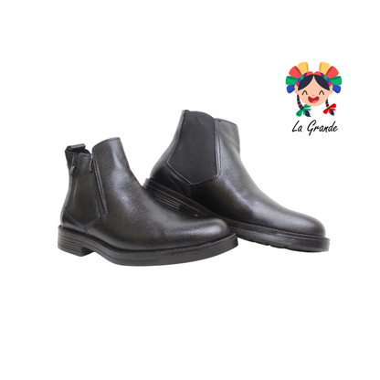 7843 ROMANOS Negro Piel Botín Casual para Caballero