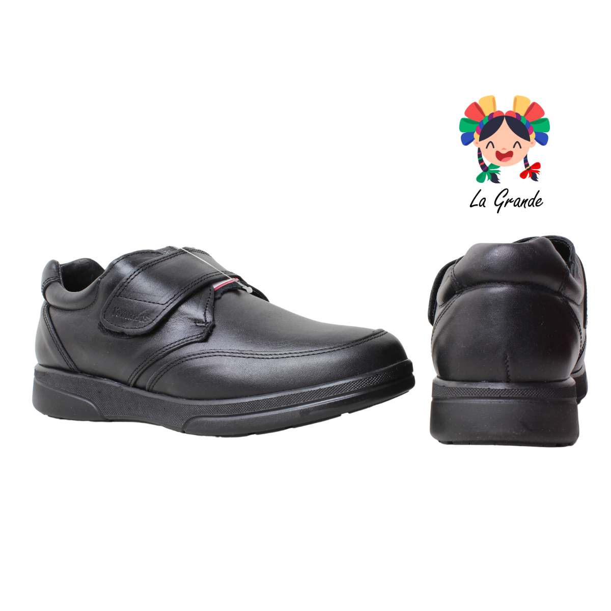 7866 ROMANOS Negro Barcelona Piel Zapato Confort para Caballero