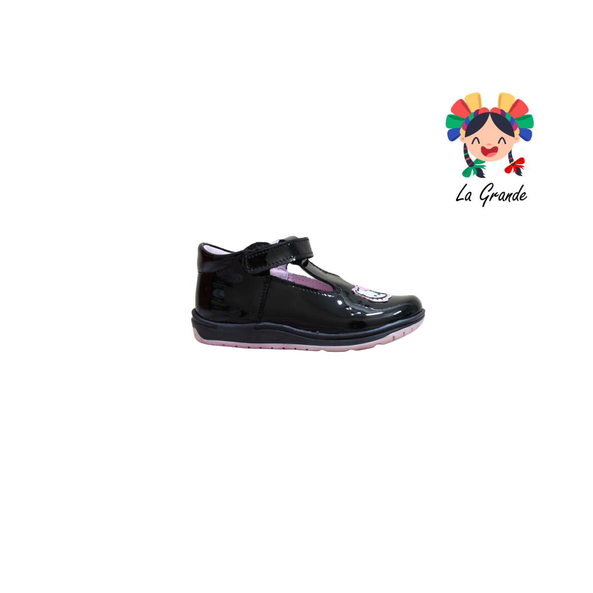 331 WIZZYZ Negro Charol Zapato Casual Para Niña