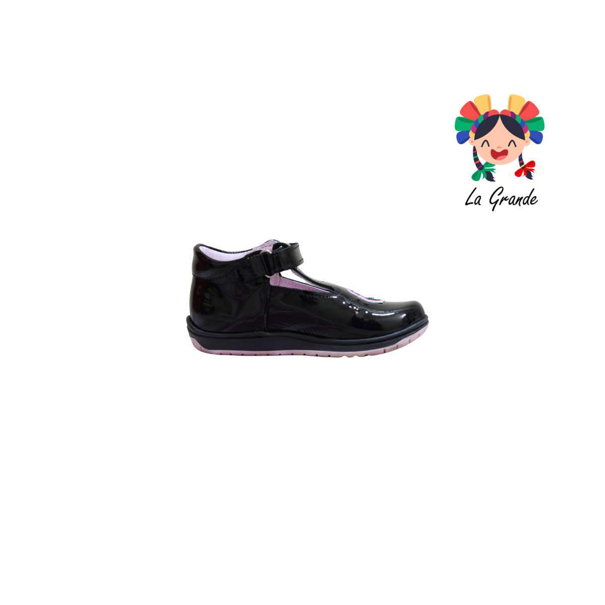 331 WIZZYZ Negro Charol Zapato Casual Para Niña
