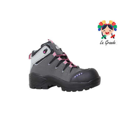 1958 DISCOVERY Gris Rosa Textil Bota Industrial con Casco de Poliamida para Dama