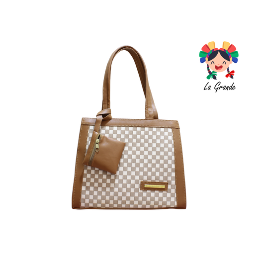 056 TONY Bolsa Camel Bge con Monedero Casual Tipo Caja para Dama