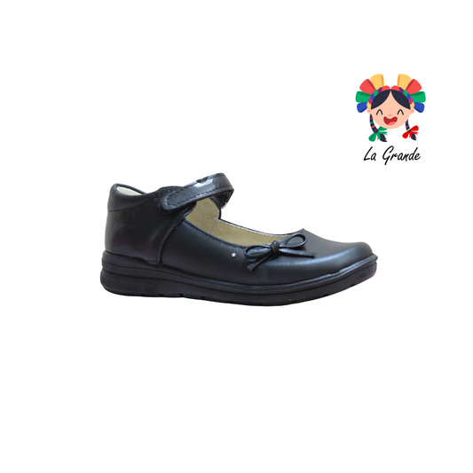 719 WIZZYZ Negro Piel Zapato Escolar para Dama