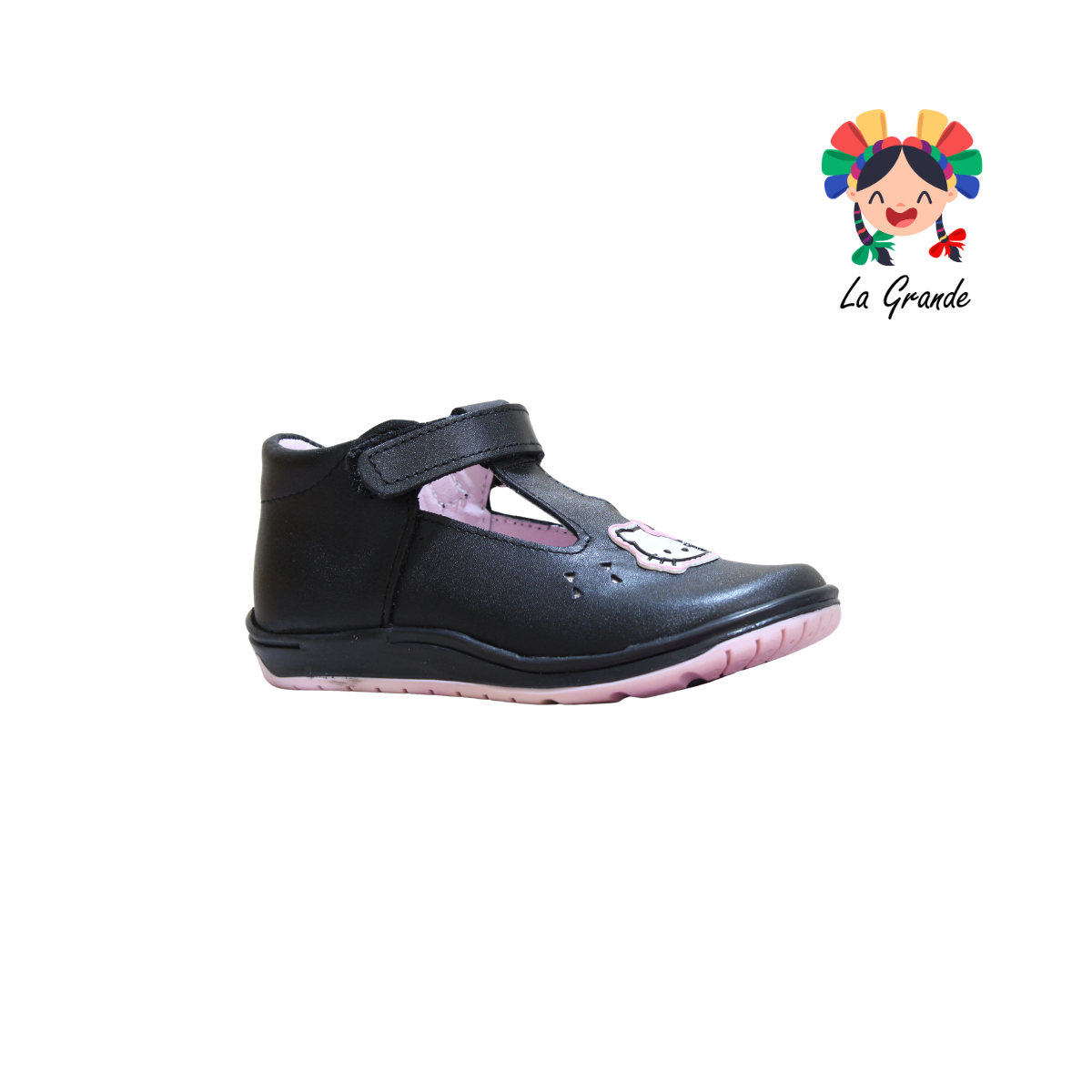 331 KITTY WIZZYZ Negro Piel Zapato Casual para Niña