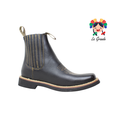 266 NOOKIE TOWN Negro Grasso Piel Botin Vaquero para Caballero