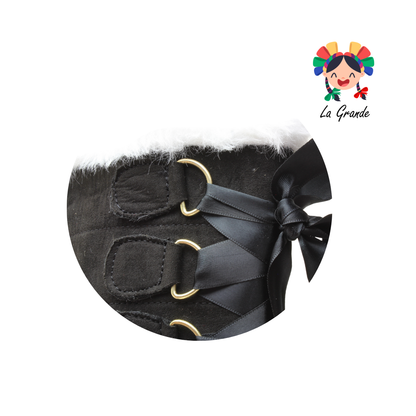 8000 ANZASTIGA Negro Durazno Bota con Peluche para Niña