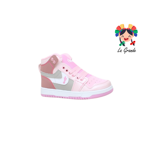 8000 FIRST Rosa Gris Bco Tenis tipo Bota para Niña