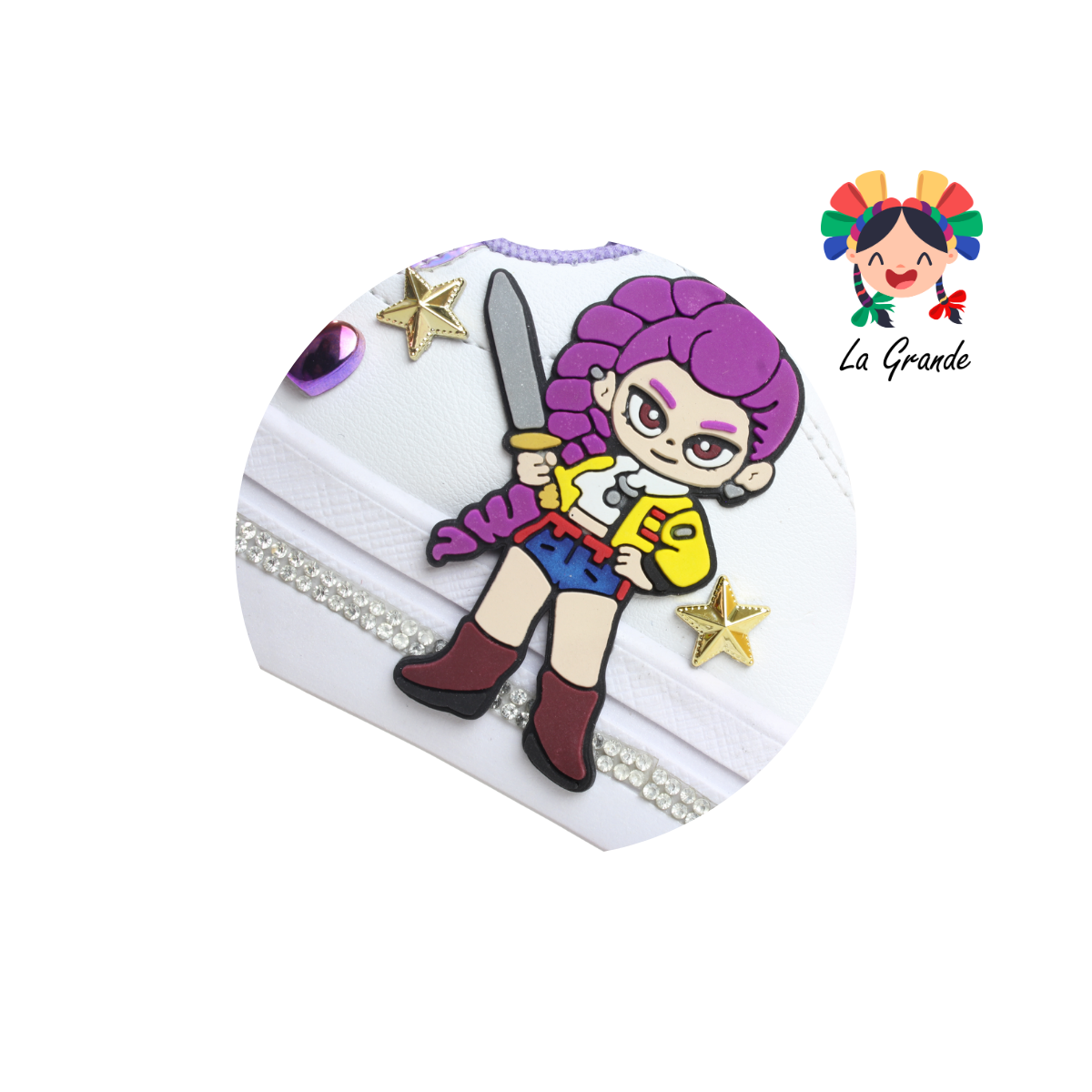 8000 SVIN Blanco Morado Sintético Tenis Casual para Niña