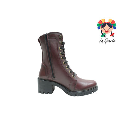 80032 DAVINA Vino Piel Bota Casual para Dama
